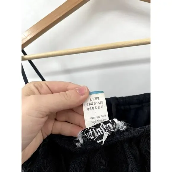 Vintage Black Pleated Babydoll style midi dress - Picture 4 of 4